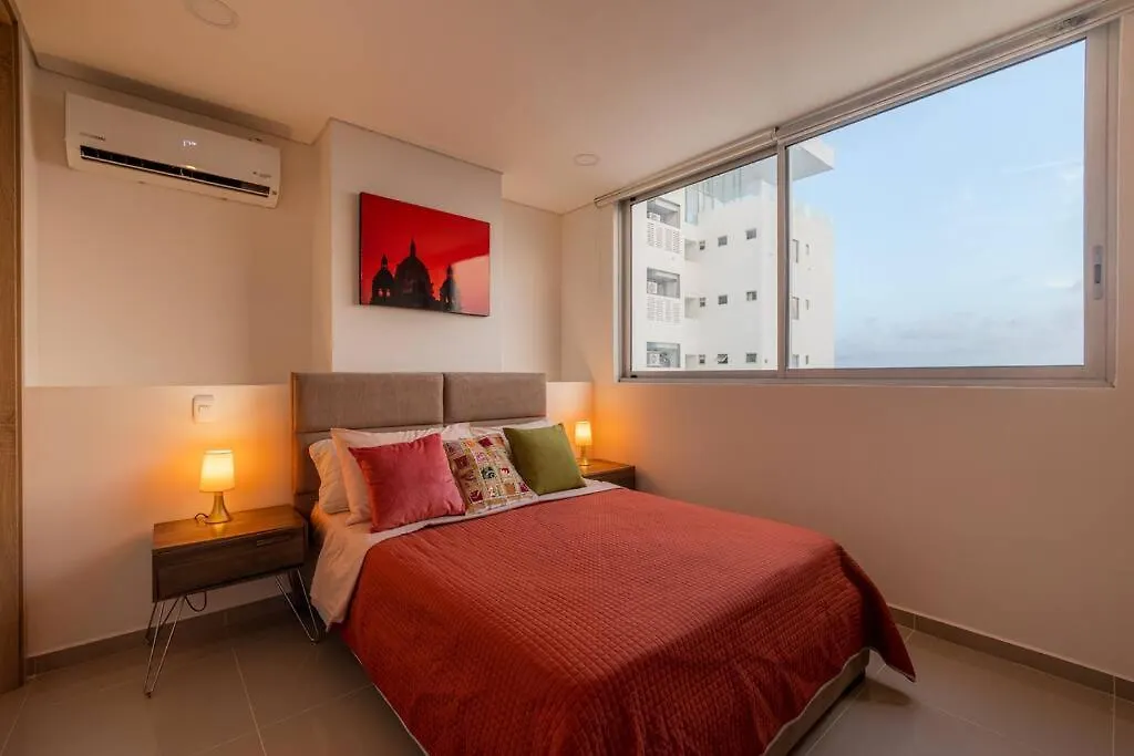 Galeria Caribe 2 Habitaciones En Piso 24 Cerca De La Playa Y Centro Historico Cartagena Apartment